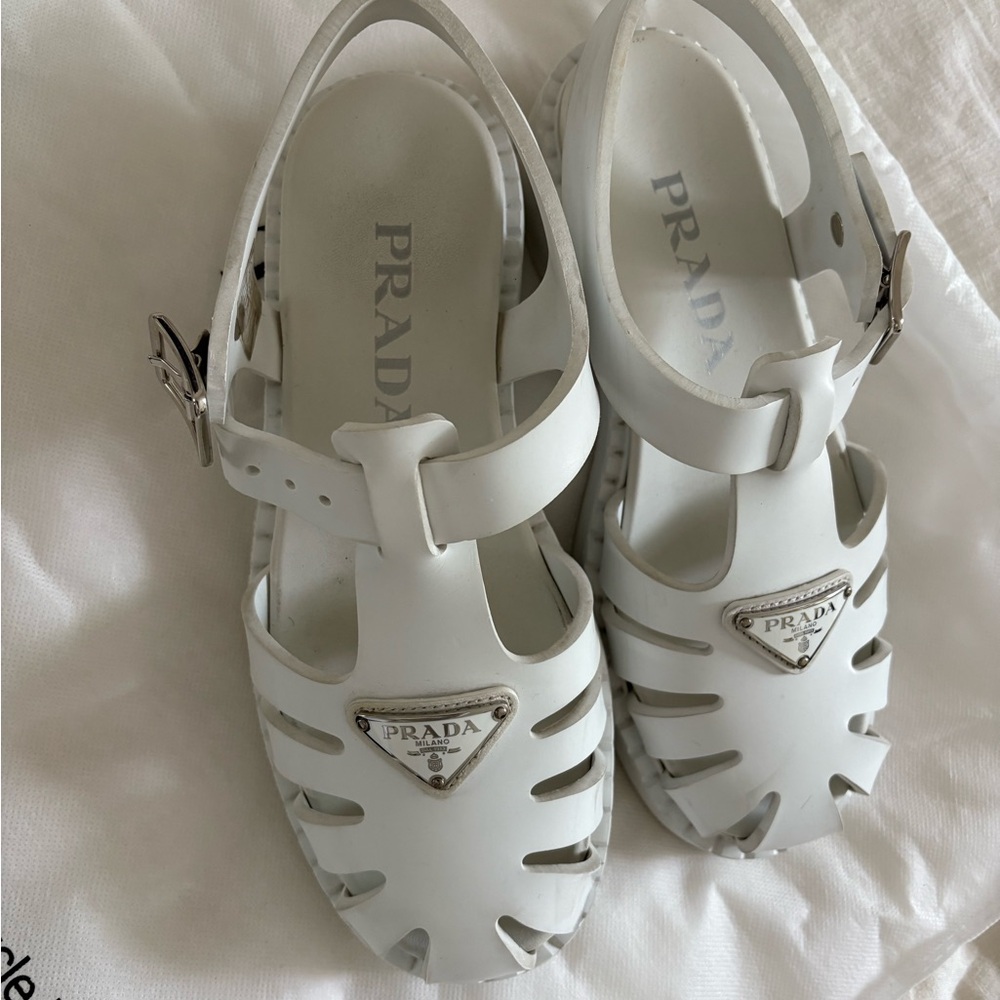 Prada Foam White Sandals